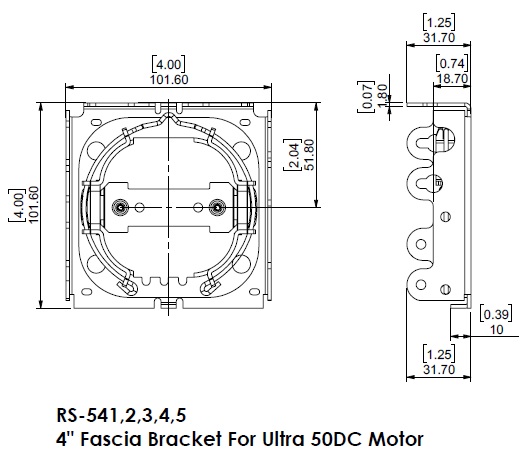 ZMC RS-911 Somfy Sonesse 50 (ST50) ULTRA DC Motor Bracket - White